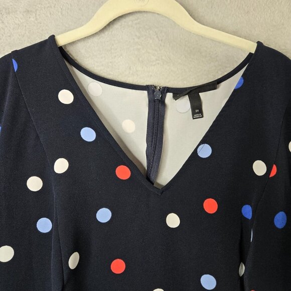 Lane Bryant 24W Lena Dress Black Polka Dot Midi Length Pockets Flutter Sleeve - Picture 6 of 9